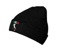 ASYG Berretto con bandiera carina per uomini e donne cappelli caldi invernali lavorati a maglia slouchy patriottico Skull Cap, Bandiera Italia--d0000000001, taglia unica