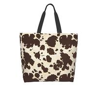 ASYG Borsa a tracolla con stampa di mucca carina borsa a tracolla da viaggio riutilizzabile borsa per la spesa tote regali per donne uomini, Mucca/Q1, Taglia unica
