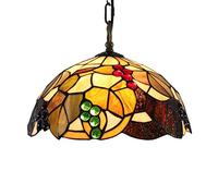 ASYHONG Lampada a Ciondolo in Stile Tiffany Vintage creatività Pastorale macchiata di Vetro soffitto a Sospensione luci per la Sala da Pranzo corridoio E27 110v-240v, a, 12 Pollici KeYJ