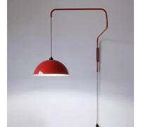 ASYHONG Lampada a Parete del Braccio a schiera Rossa Moderna con Spina Regolabile nella Presa E27 per Camera da Letto Soggiorno Cucina Hotel robuste Arte di Ferro Industriale Appliques KeYJ