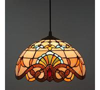 ASYHONG Lampada sospesa in Stile Tiffany Light a soffitto retrò in Vetro Arrotolato per la Sala da Letto Camera da Letto, b KeYJ