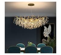 ASYHONG Lampadari di Cristallo di Lusso in Oro Moderno per Ramo della Sala da Pranzo Lampada sospesa LAMPAGGIO Longa LUGGIO per LA CAGGIO del SOGGIETTO (Colore: Long140cm, Dimensioni: Calore) KeYJ