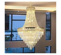 ASYHONG Lampadella di Cristallo per Villaggio Villa Light Luxury Luxury Lobby Hotel Hatel Duplex Scaffi a soffitto Adebiti per la casa (Luce a 3 Colori, D60 H90CM) KeYJ
