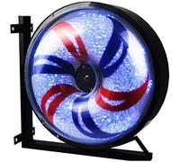 ASYHONG Luce al palo del Barbiere a LED per Salone di Parrucchiere Esterno 27 "/38" Design a Vento Rotante con Rosse Strisce Blu Lampada da Parete a Parete elettrica #001 42 * 42cm KeYJ
