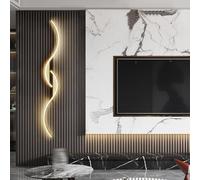 ASYHONG Luce di Applique a Parete lineare a LED per la Camera da Letto Studio di Sala da Pranzo Restasse Lampada a Parete Nera Moderna (B120 * 15 cm) KeYJ