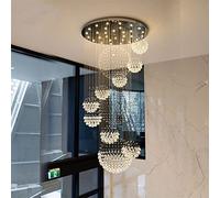 ASYHONG Lumo di Cristallo lampadario lampadario lampadario Moderno Villa Cristallo Light Hotel Hall Soggiorno Luce cavana (Colore: Bianco Freddo, Dimensione: dia80cmxh200cm) KeYJ