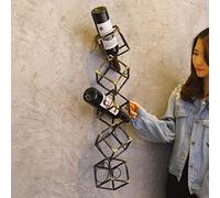 ASYHONG Porta di vino a parete europea in stile retrò in ferro retrò porta bottiglia rossa bottiglia decorazione murale educazione di stoccaggio KeYJ