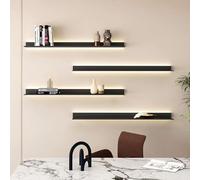 ASYHONG Scaffale galleggiante a LED con ripiano per display montato a parete per il soggiorno per ingresso bagno bianco luce 1 pcs barra nera da banco dimensioni: 120x20cm KeYJ