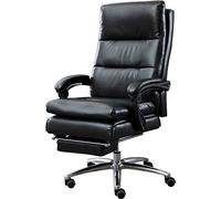 ASYHONG Sedia per computer reclinabile Executive Executive Ergonomic con imbottitura spessa e sedia da ufficio in pelle posteriore posteriore segmentata per il rilassamento completo, nero KeYJ