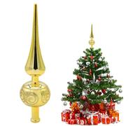 Asyinxson Albero Di Natale Topper Tree Top Decorazione,Puntale Per Albero Di Natale In Plastica, Decorato Con Glitter (Oro)
