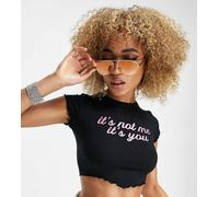 ASYOU - Crop top nero con slogan "it's not me it's you" 40