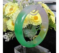 ASZHQUXIUAS Bracciale Cinese, Braccialetto di Giada Verde, Braccialetto di Giada Naturale, Braccialetto di Giada Verde, Braccialetto di Giada quarzite Tricolore con Scatola,(57mm)