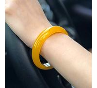 ASZHQUXIUAS Bracciale in Giada for Donna, Braccialetto Cinese, Braccialetto in calcedonio Naturale, Braccialetto di Cristallo con Scatola,(64mm)