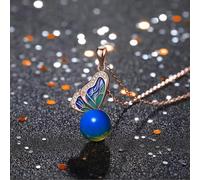 ASZHQUXIUAS Collana di giada Feng Shui per donne e uomini Collana con ciondolo a forma di farfalla in cristallo d'ambra, catena placcata in oro 18 carati, pietra preziosa delicata
