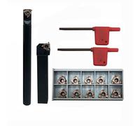 ASZLBYM Barra trapano SNL0012M16+SEL1616H16, inserti filettati interni per tornio, supporto per utensili rotanti con 5 pezzi 16ER AG60+5 inserti in metallo duro 16IR AG60.