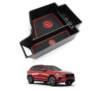 ASZSK Scatola portaoggetti nella console centrale, vano portaoggetti nel bracciolo, con fondo antiscivolo, spazio perfetto per Volvo XC60 XC90 V60 S60 V90 S90 2017 - 2024 2025 (rosso)