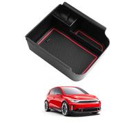 ASZSK Vano portaoggetti nella console centrale, ripiano nel bracciolo, con fondo antiscivolo (VW Golf 8 MK8 8.5 GTI GTD GTE 2020 2021 2022 2023 2024 2025 2026 Rot)