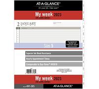 AT-A-GLANCE, 93010 DAY-TIMER, 2023 - Ricarica settimanale per agenda settimanale 20-1/2 "x 27,9 cm, taglia 5, formato Folio (491-285)