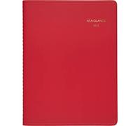 AT-A-GLANCE Agenda settimanale 2023, libro degli appuntamenti trimestrali, 20,6 x 28 cm, grande, colore alla moda, rosso (7094013)