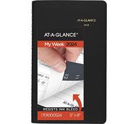 AT-A-GLANCE Agenda settimanale 2024, 12,7 x 20,3 cm, piccola, nera (701000524)