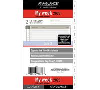 AT-A-GLANCE Ricarica per agenda settimanale e mensile 2023, oraria, 10831 Day-Timer, 8,9 x 16,5 cm, taglia 3, formato portatile, fogli sciolti (471-285Y)