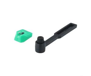 AT-For VMN95E - Puntina ellittica di ricambio per Audio-Technica serie VM95, con guscio in ABS e punta per giradischi cantilever in alluminio con spazzola per la pulizia