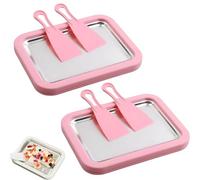 At-Home Rolled Ice Cream Maker Kit, Instant Freeze Plate With 2 Scrapers, Can Be Used To Make Yogurt, Suitable For Parent-Child Activities (B*2pcs)