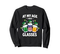 At My Age I Need Glasses Funny St Patricks Day Humor Tee Felpa