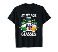 At My Age I Need Glasses Funny St Patricks Day Humor Tee Maglietta
