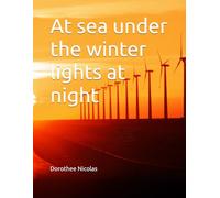 At sea under the winter lights at night