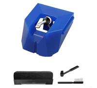 AT VMN95E - Ago per giradischi compatibile con cartucce ATLP120X e VM95, con spazzole per la pulizia per preservare vinile e stilo (blu)