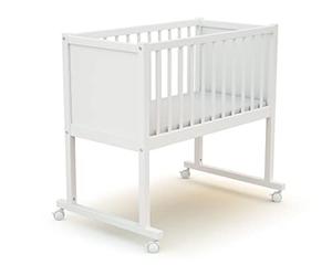 AT4 - Culla bambini CONFORT legno - Bianco - 40 x 80-86 x 58 x 80 cm