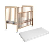 AT4 - Lettino bambini con sponde regolabile e con materasso ESSENTIEL legno - Faggio verni