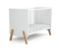 AT4 - Lettino bambini PIRATE legno - Bianco/Faggio - 60 x 120-127 x 64 x 88 cm