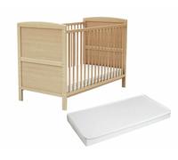 AT4 - Lettino con sponde regolabile con materasso ESSENTIEL legno - Faggio verni