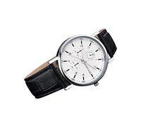 At8020-03l - Orologio da uomo con cinturino e quadrante romano, con calendario e cinturino, bianco, One Size