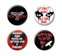 Ata-Boy The Crow - Set di 4 bottoni da collezione, 3,2 cm, Metallo, Senza pietra