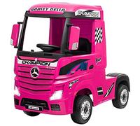 ATAA Mercedes Actros 12v - Rosa - Camion Elettrico per Bambini e Bambine /4 potenti Motori 45w c. /2 batterie 12v /Sedile Similpelle/Ruote di Gomma/Luci LED e Musica