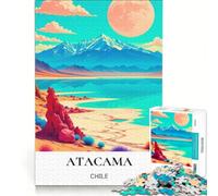 Atacama Desert Full Moon Puzzle da 1000 pezzi | 38x26cm Decorazioni artistiche per la casa che migliorano l'amore tra le coppie ideali come regalo