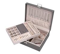 ATAIMEISEN Scatola organizer per gioielli, organizer da viaggio, contenitore per gioielli, organizer per artigianato, colore grigio