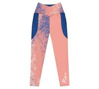 Atame Luca Brundo Leggings Yoga Donna a Vita Alta Incrociata Fantasia (IT, Testo, 5XL, Regular, Regular, Rosa/Blu)