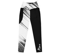 Atame Luca Brundo Leggings Yoga Palestra Lunghi con Tasche Vita Alta Incrociata Leggera Compressione Bianco e Nero (IT, Testo, 5XL, Regular, Regular, Bianco E Nero)