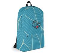 Atame Luca Brundo Zaino impermeabile con tasche e spallacci ergonomici robusti per la scuola, custodia portatile, per bambino/adulto - Backpack (onde azzurre)