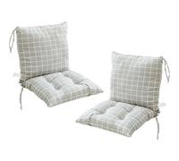 Ataoyus Confezione da 2 cuscini per sedia con schienale, con cinghia, cuscino per sedia da giardino, 40 x 80 cm, cuscino posteriore rimovibile