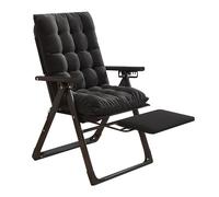 ATAPNLNMTZ Sedia a Sdraio Reclinabile Pieghevole, Sedie Pieghevoli con Cuscino, Sedie Pieghevole con Poggiapiedi, Schienale Regolabile in 8 Posizioni(Black)
