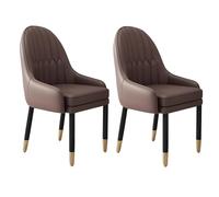 ATAPNLNMTZ Set di 2 Sedie Da Pranzo Moderne, Sedie Imbottite in Pelle Nappa, per Cucina e Soggiorno, Struttura Robusta e Stabile(Brown)