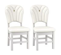 ATAPNLNMTZ Set di 2 Sedie, Sedie da Cucina Imbottite in Pelle Nappa con Schienale, Struttura Robusta e Stabile, per Ristoranti e Hotel(White)