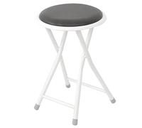 ATAPNLNMTZ Ssgabello Pieghevole Alto, Sedie Pieghevoli in Metallo, Sedie Pieghevoli Imbottite per Cucina, Giardino, Casa, Salvaspazio(Black)