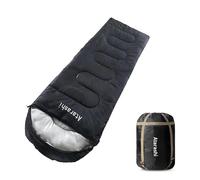 Atarashi Sacco a pelo da campeggio, 4 stagioni, per adulti, leggero, caldo, extra large, con sacco a compressione, ideale per escursioni, escursioni con zaino in spalla e avventure all'aperto nella