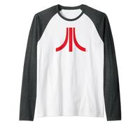 Atari Red Logo Retro Vintage Gamer Fun Graphic Look Maglia con Maniche Raglan